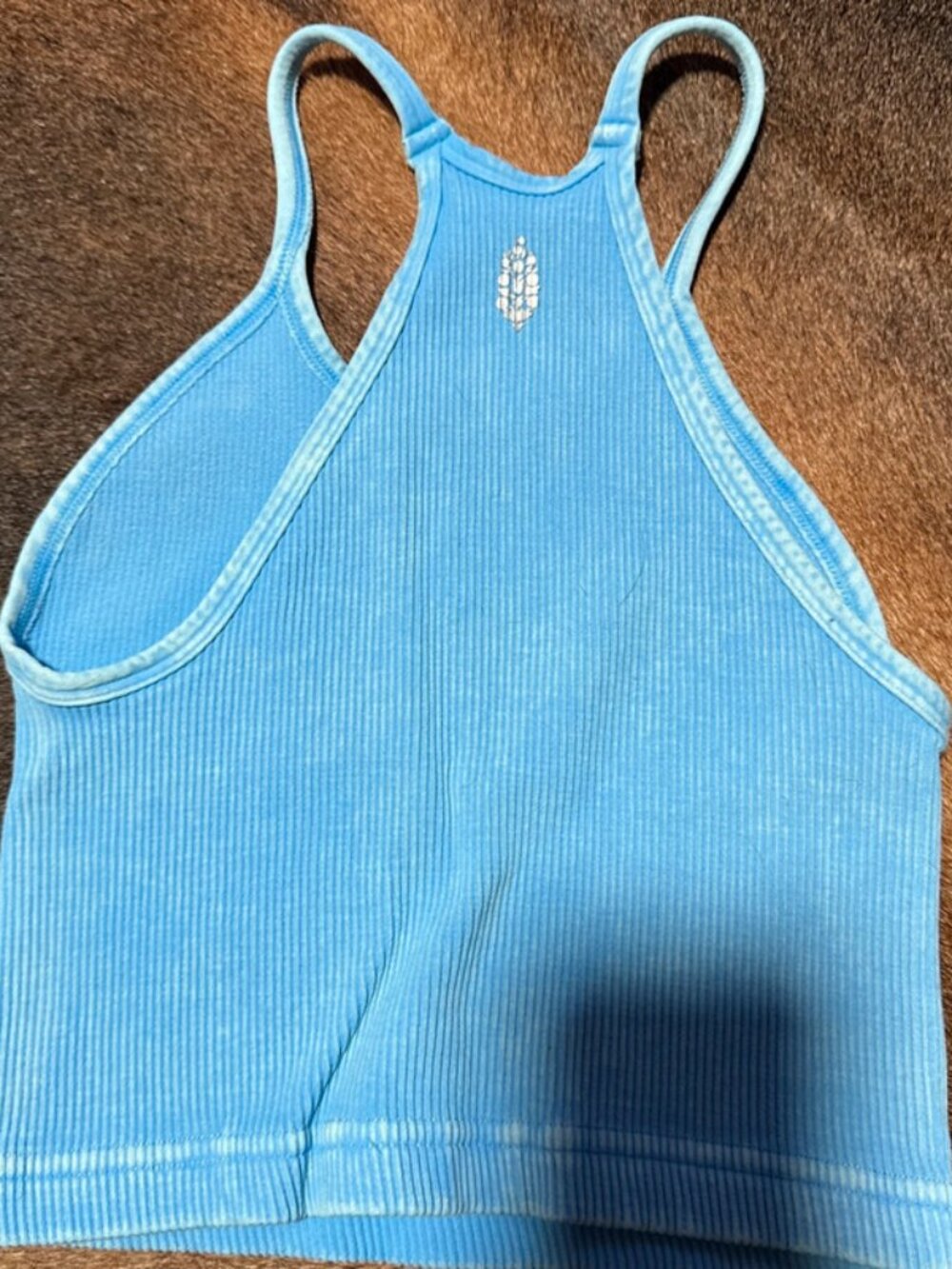 Free People Movement Happiness Runs Crop Tank Top Womens XS / S Washed Blue - Picture 12 of 16